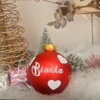 Weihnachtskugel (Glas) mit Namen Bianka personalisiert