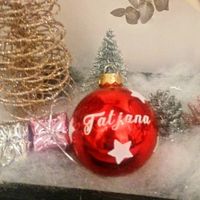 Weihnachtskugel (Glas) mit Namen Tatjana personalisiert
